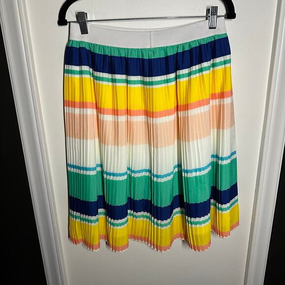 Merona Multicolor Striped Accordion Pleated Skirt Women's Size Medium - Picture 5 of 9